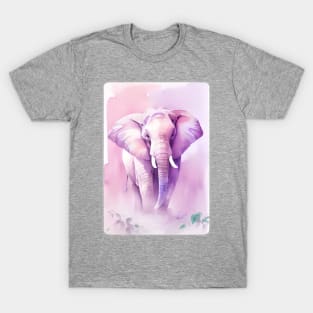 Elephant Watercolor Portrait 3 T-Shirt